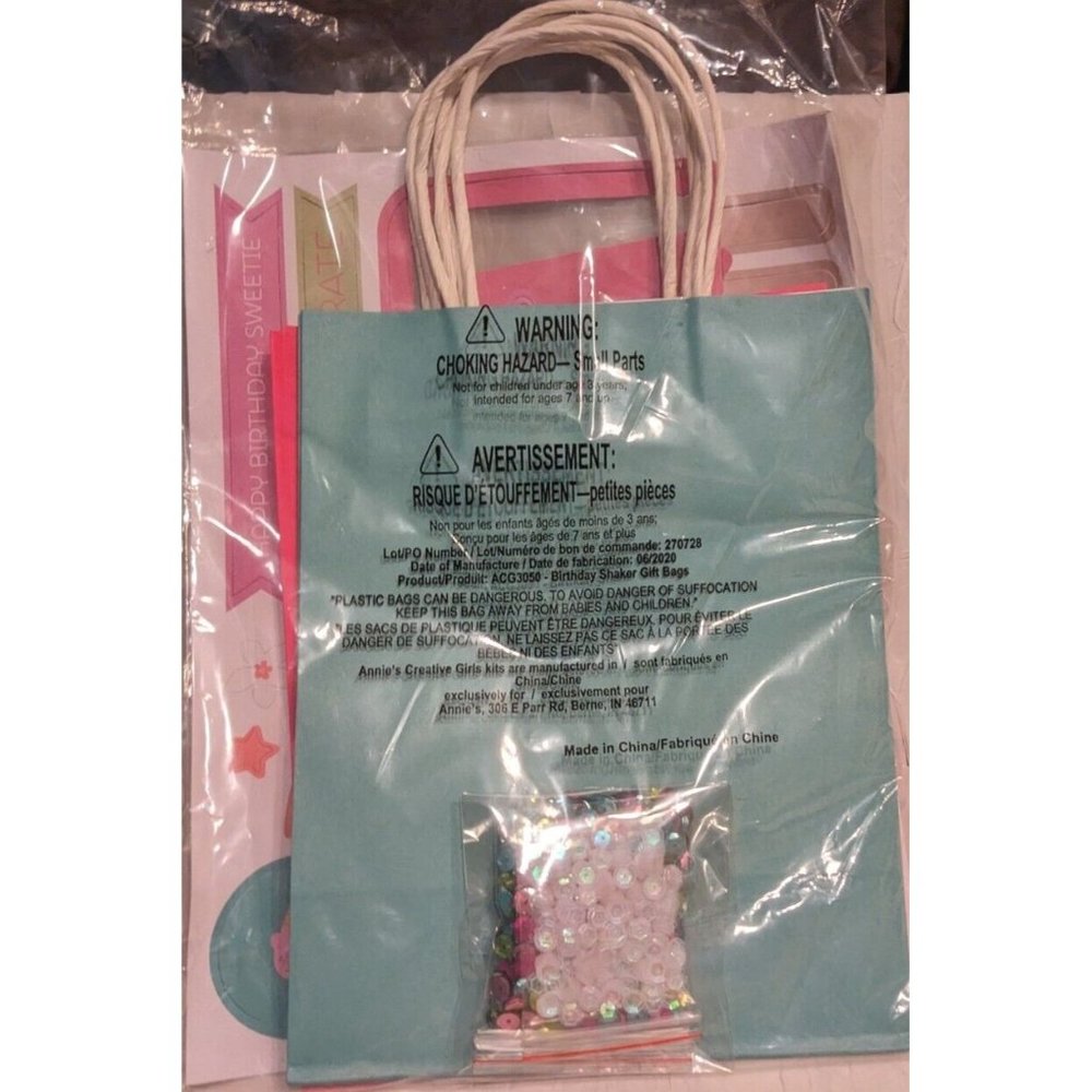 NIP Birthday Shaker Gift Bags Craft Kit Annies Creative Girls Club Food ACG3050 - Picture 8 of 8